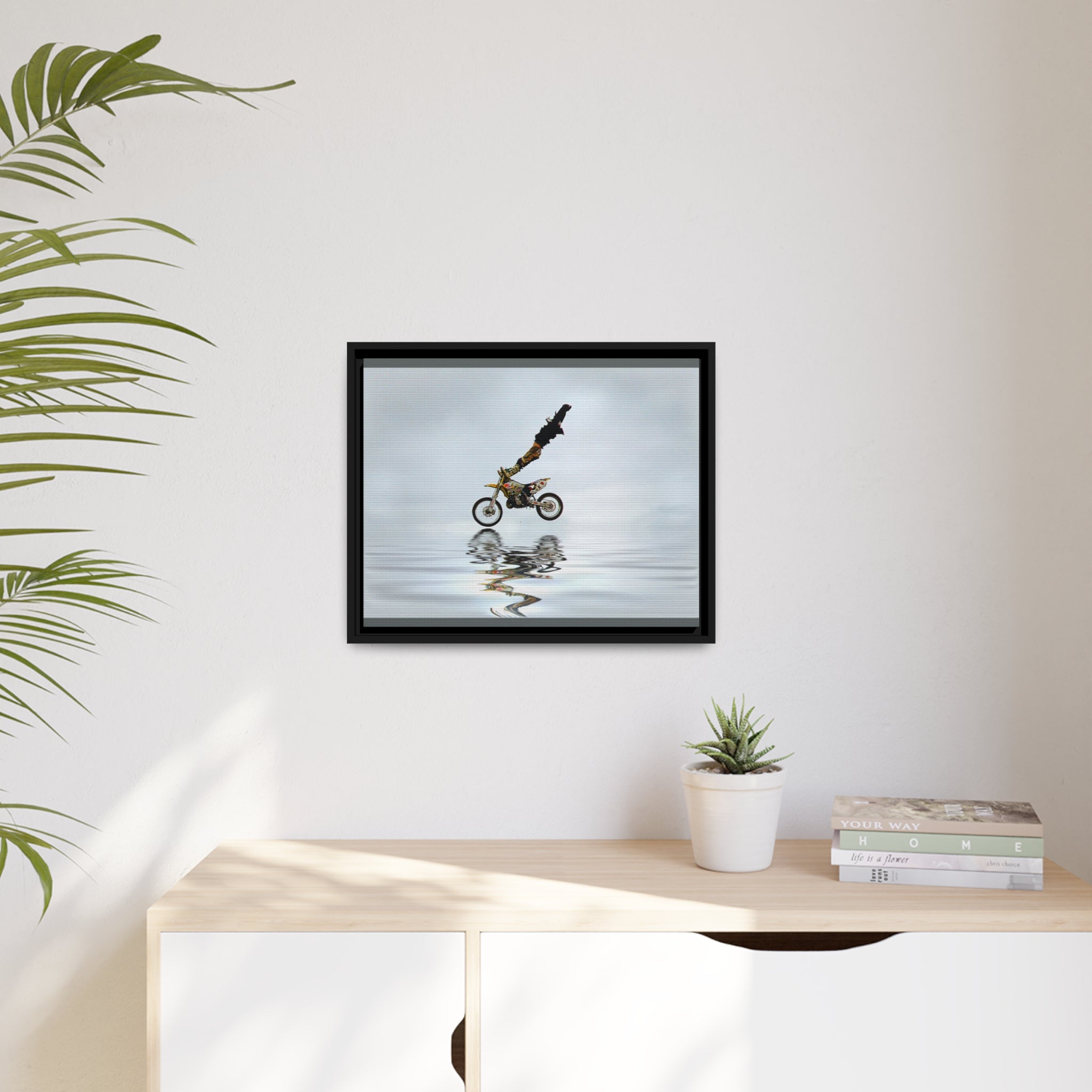 Ride on Water Matte Canvas, Black Frame