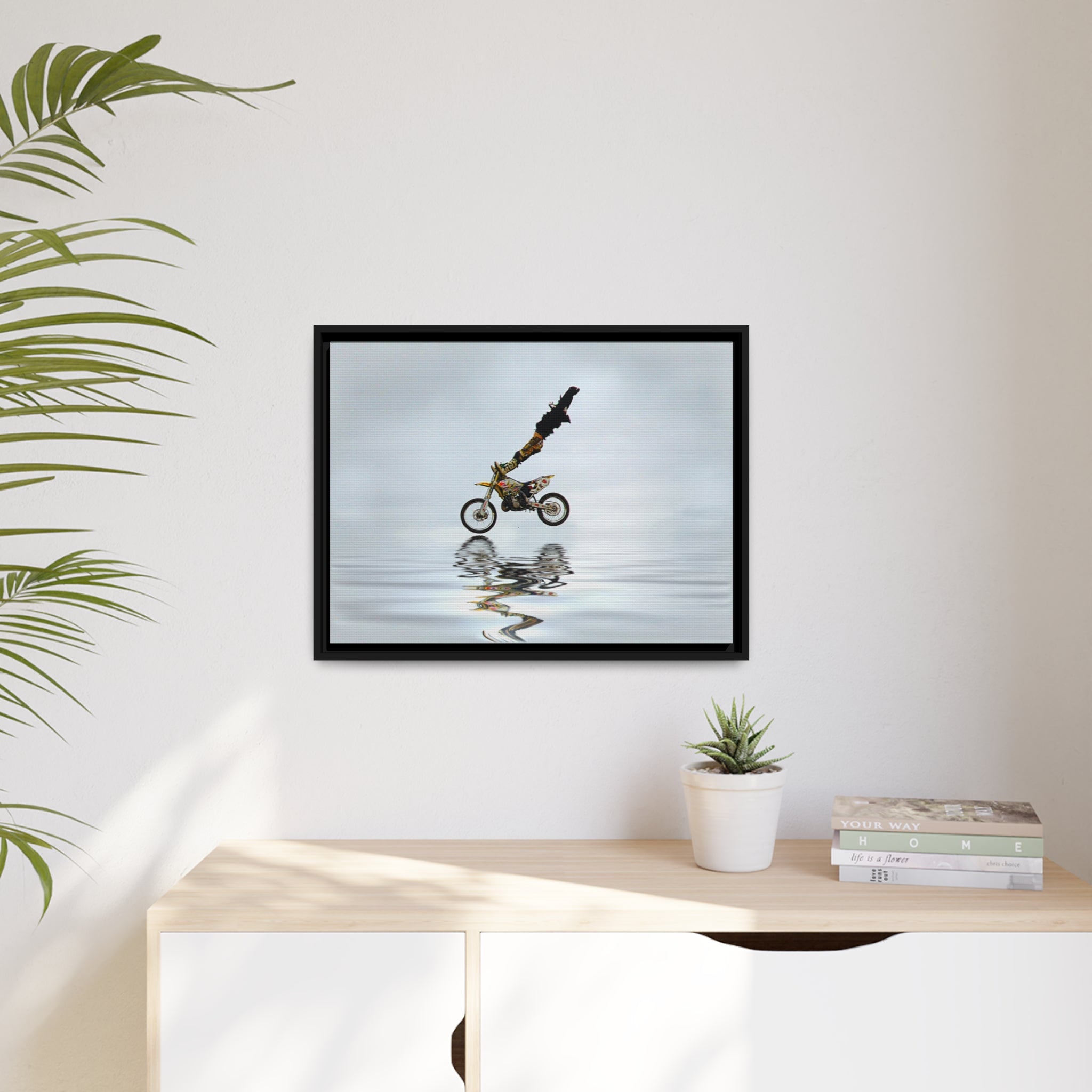 Ride on Water Matte Canvas, Black Frame