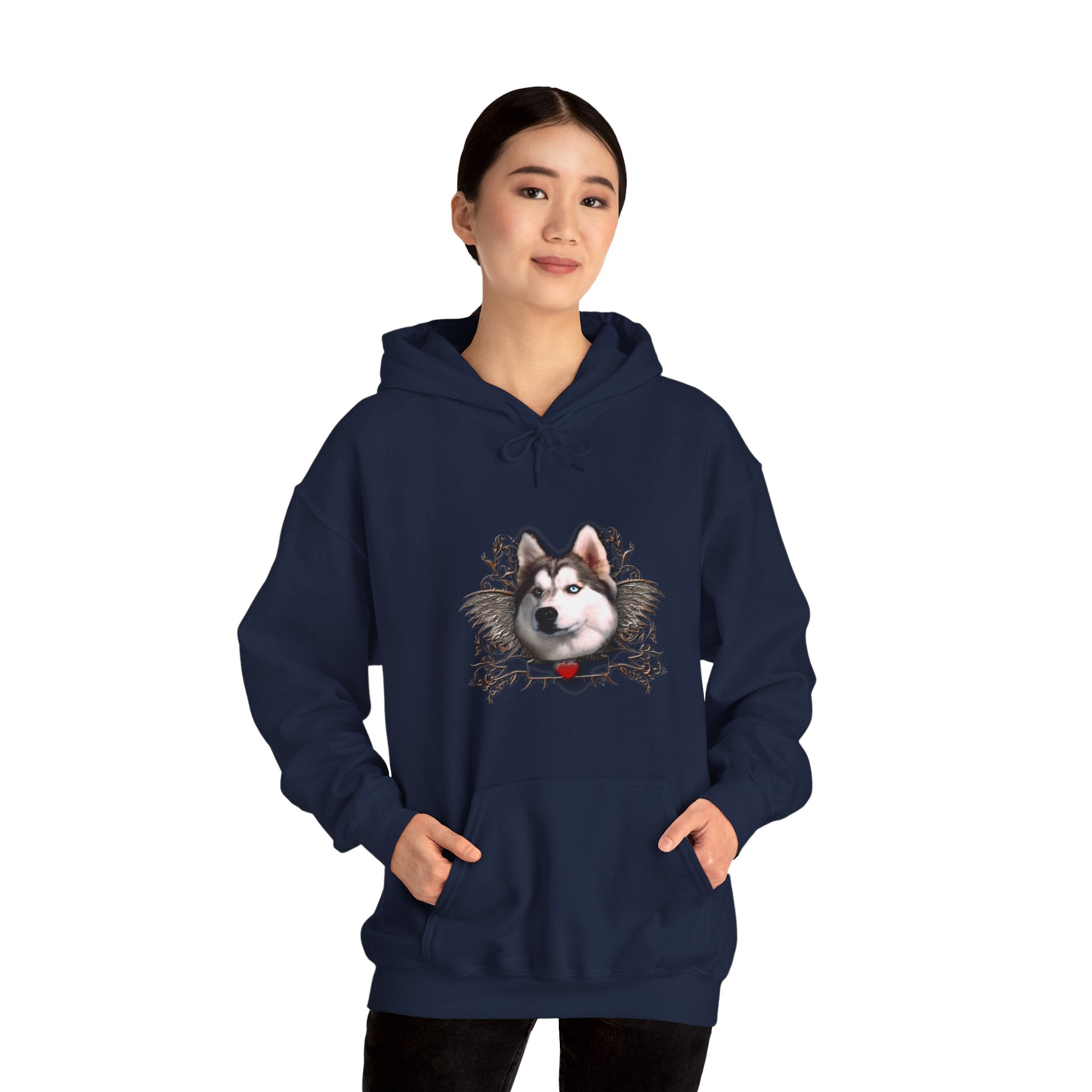 Husky Wings Unisex Hooded Sweatshirt