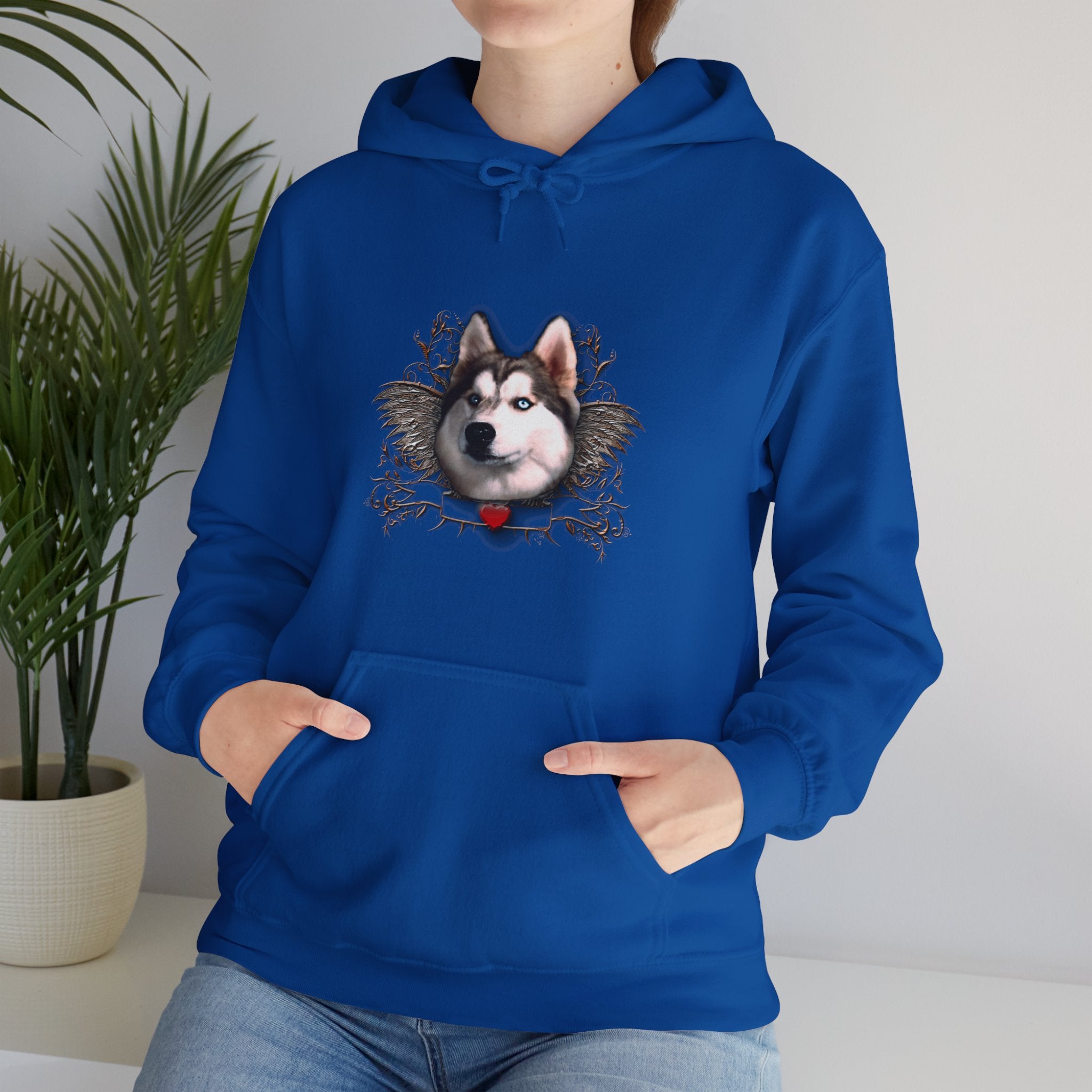 Husky Wings Unisex Hooded Sweatshirt