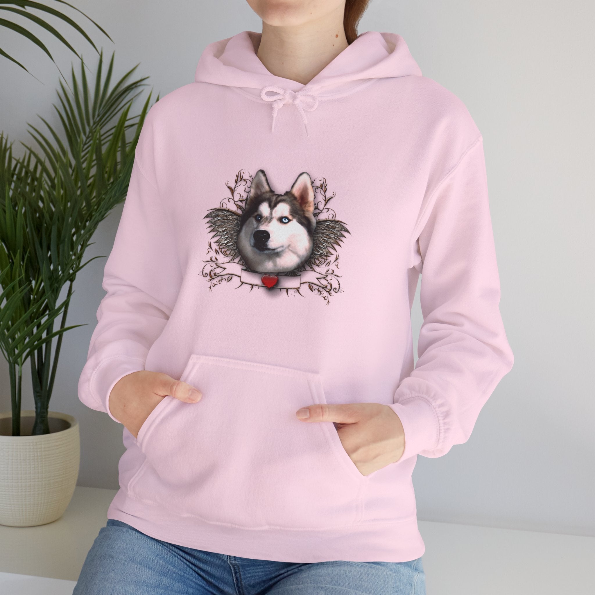 Husky Wings Unisex Hooded Sweatshirt