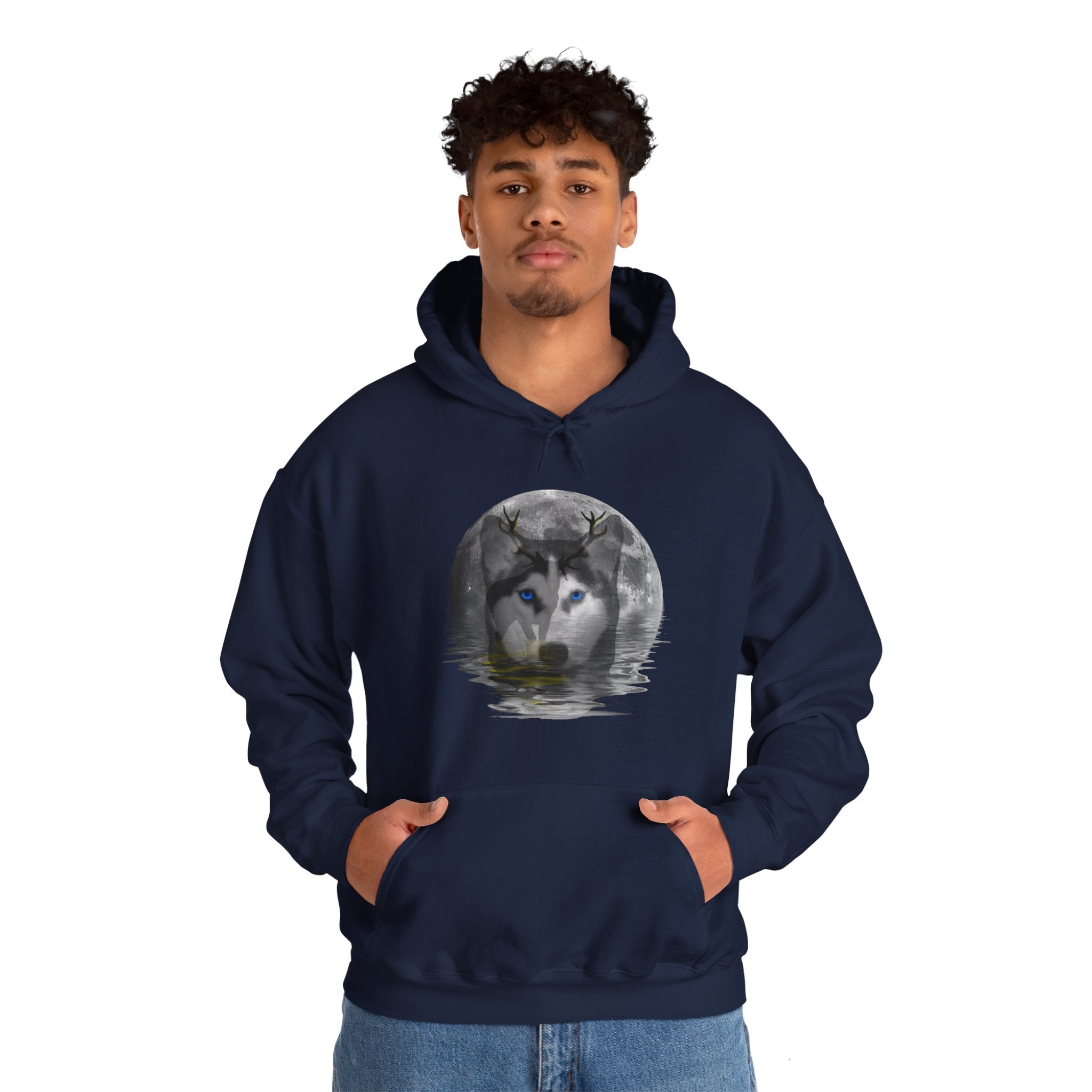 Husky Moon Unisex Heavy Blend™ Hooded Sweatshirt