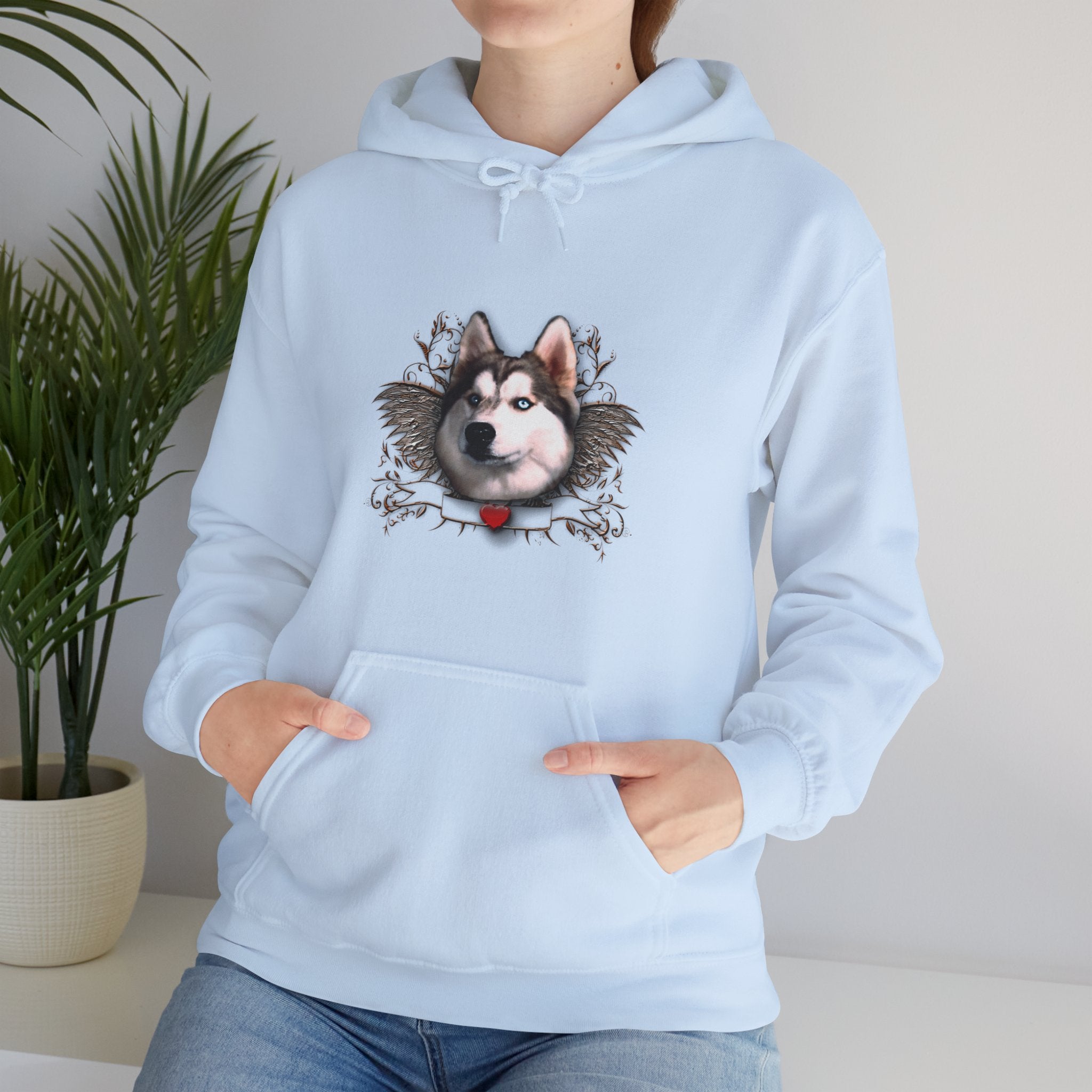 Husky Wings Unisex Hooded Sweatshirt