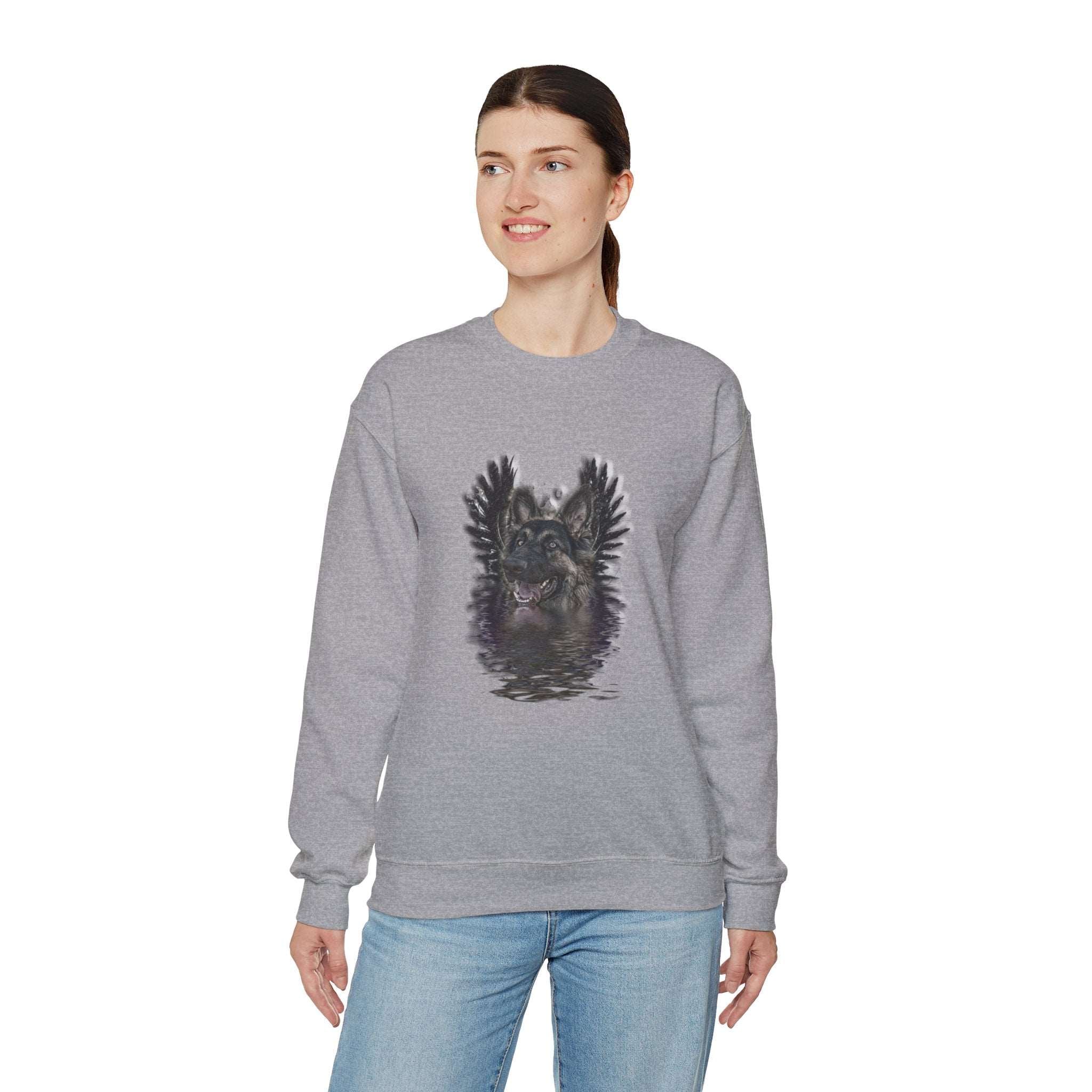 German Shepherd Grunge Unisex Crewneck Sweatshirt