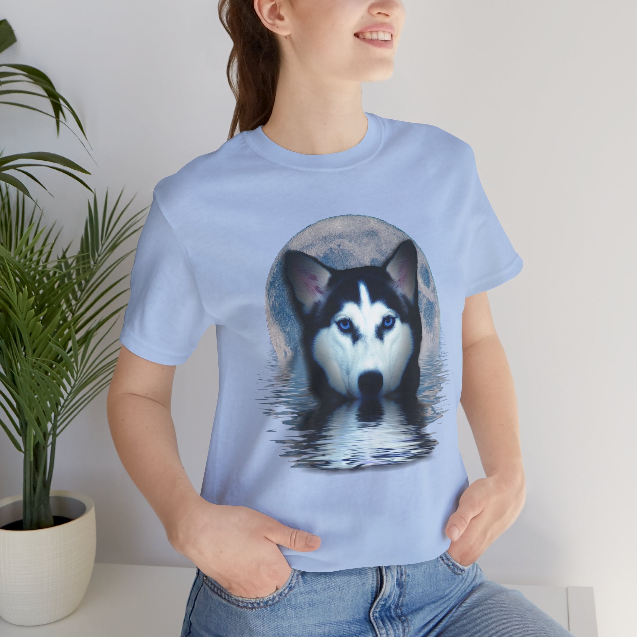 Husky Blue Moon Unisex Short Sleeve Tee